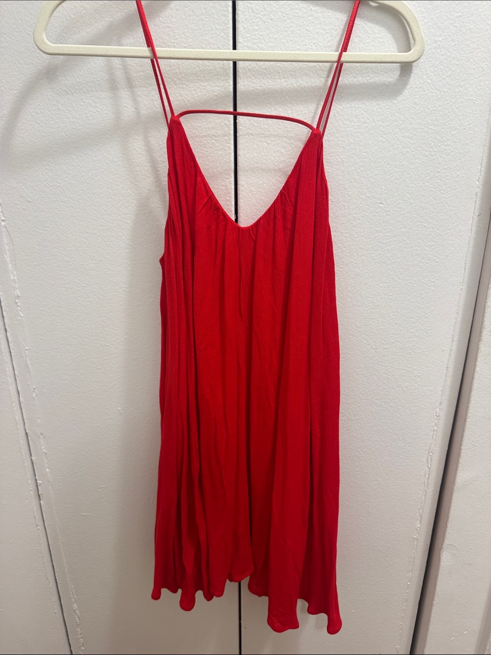 superdown Red Mini Slip Dress with Double Straps